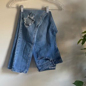 Route 66 distressed skinny jean